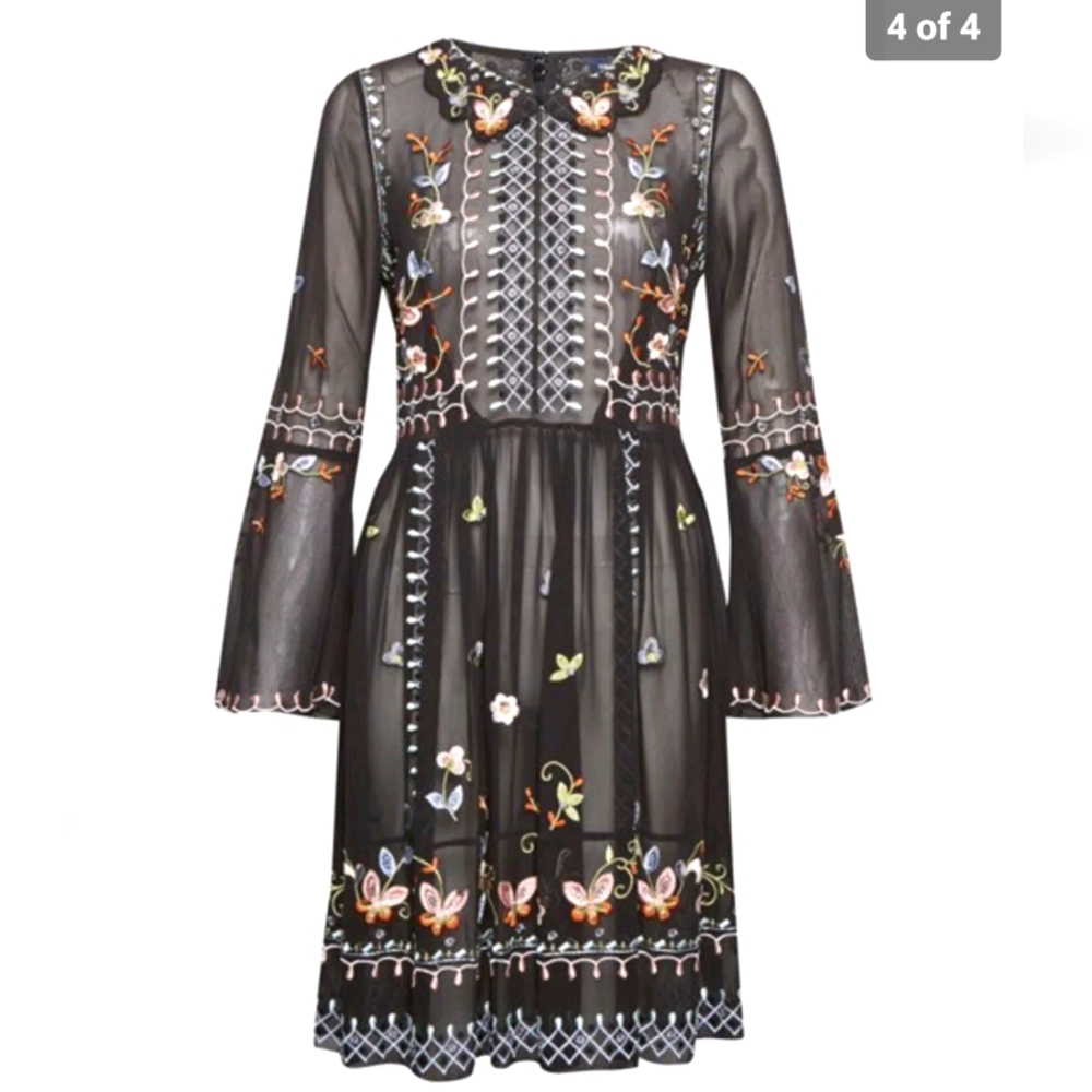 Sheer embroidered dress